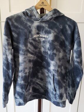 Abercrombie Kids Hoodie 15/16 Blue Tie Dye Relaxed Fit